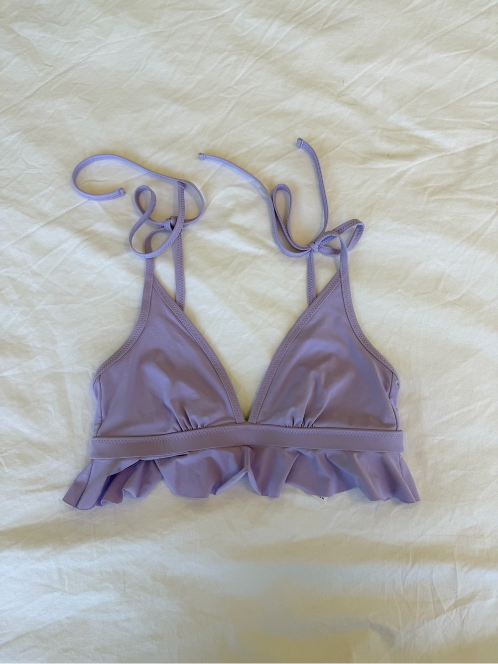 Hanky Panky Lavender Bikini Top with Ruffle Detail